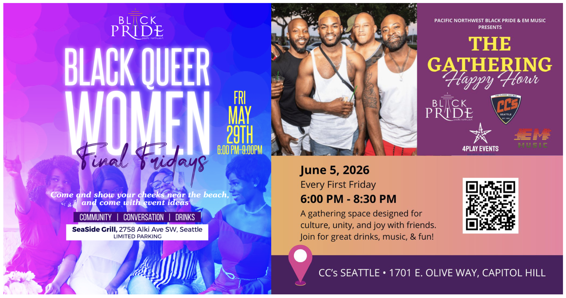 Two flyers - one about the Last Friday event on May 29, 2026 and the First Friday event coming up on June 5, 2026