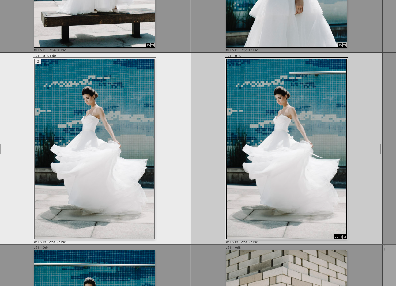 The edited PSD (left) and the Lightroom-edited RAW file (right). Notice the edited PSD has "-Edit" appended to the file name.
