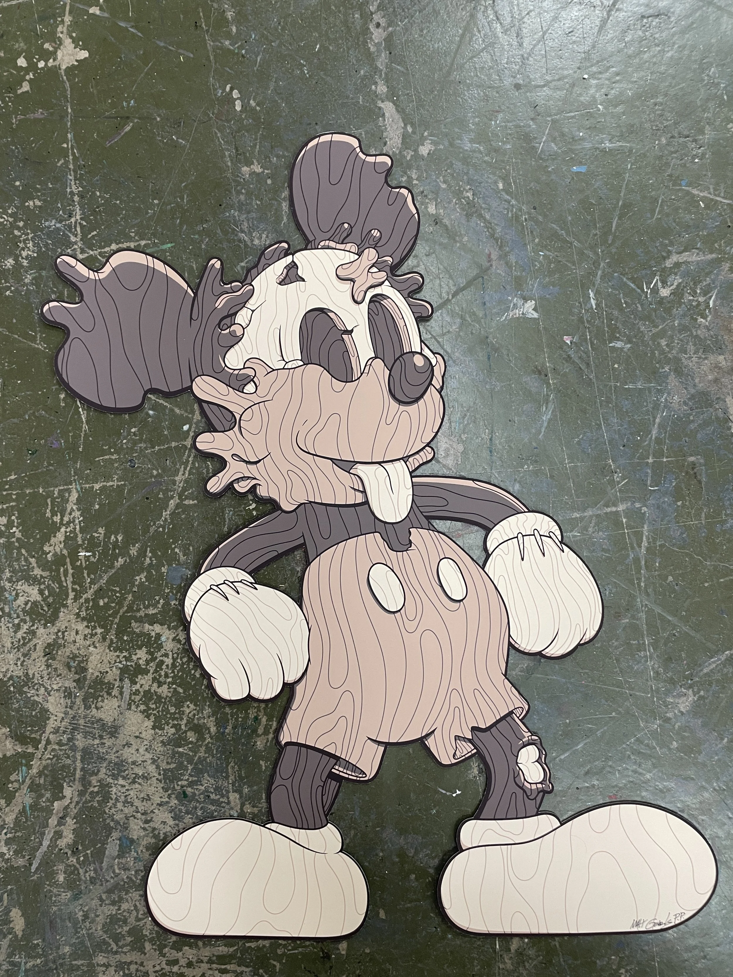 Deconstructed Mouse - Shaped Print (Wood)