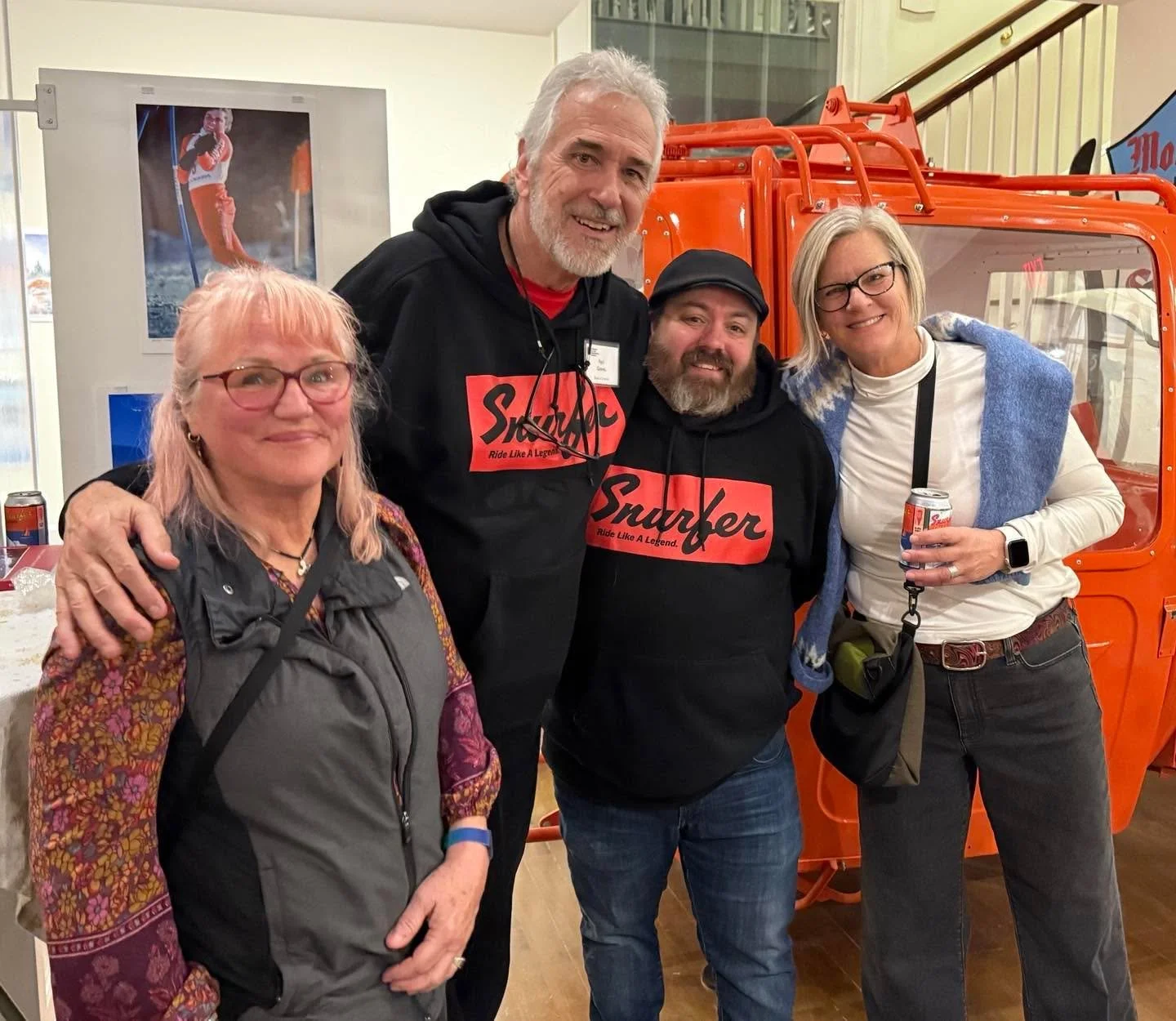 Wow! Weren&rsquo;t we lucky to have THE original Surfer OG&rsquo;s at our exhibit opening party tonight! Snurfer founder Sherman Poppen&rsquo;s daughters flew in from Michigan and Boulder to join us - the first 2 people to ever ride a Snurfer! Paul G