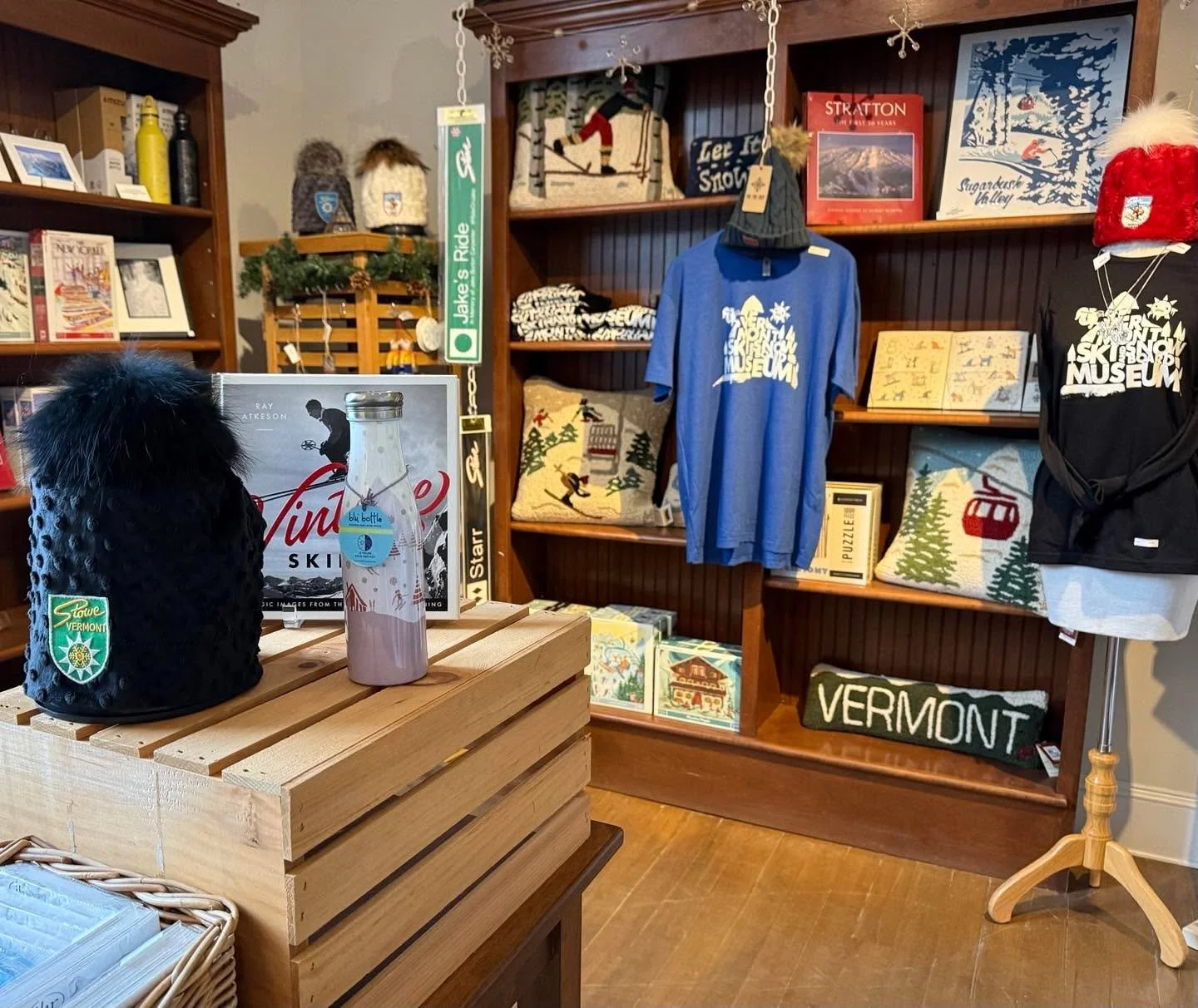 Our gift shop is open for holiday shopping for the snow lovers in your life! Open TH-SUN 12-5. On-line shop always open.  #jigsawpuzzles #books #vintage #homewares #ornaments #posters #teeshirts #hats #stickers #gifts