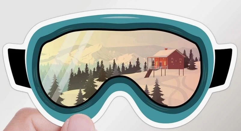 Ski Scene Winter Goggles Sticker