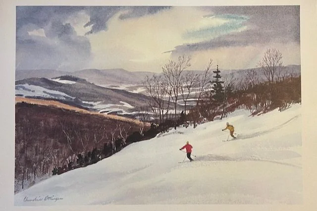 Churchill Ettinger (1903-1984) Print "March Day on Stratton Mt" 23"x17"