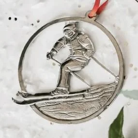 Handmade Skier Christmas Ornament