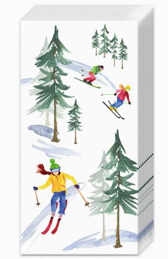 Pocket Tissues Pack of 10: Down the Slope Christmas
