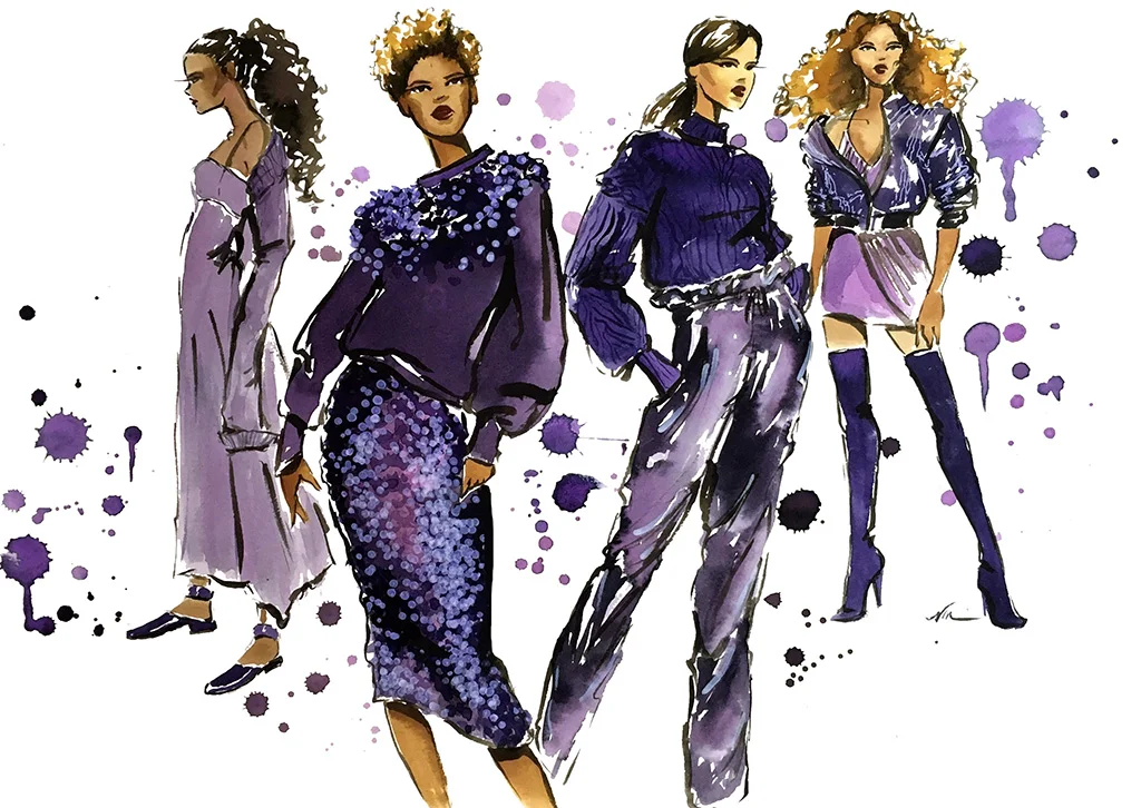 Ultraviolet - Fashion Illustration by Veronica Miller Jamison, Veronica Jamison Art