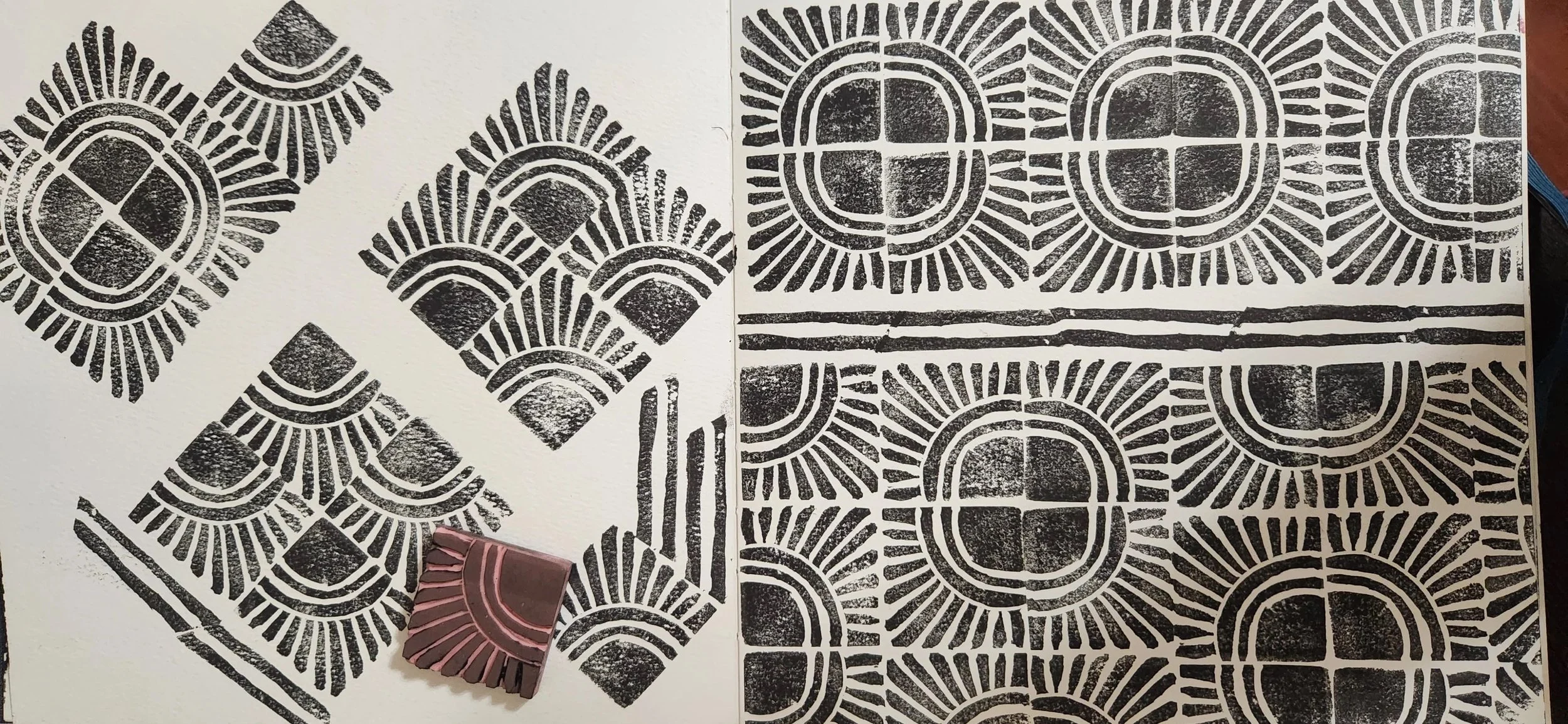 Stamp carving and printing experiments