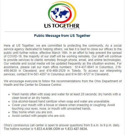 Public Message from US Together