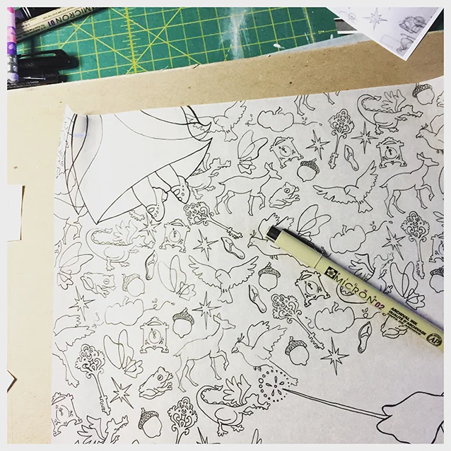 here’s the final background pattern drawing!
