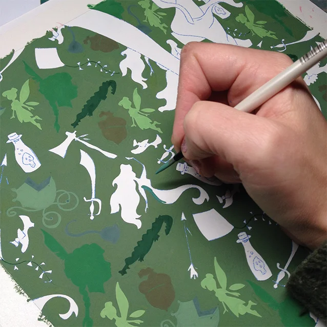 one at a time, filling in each icon with its own shade of green.