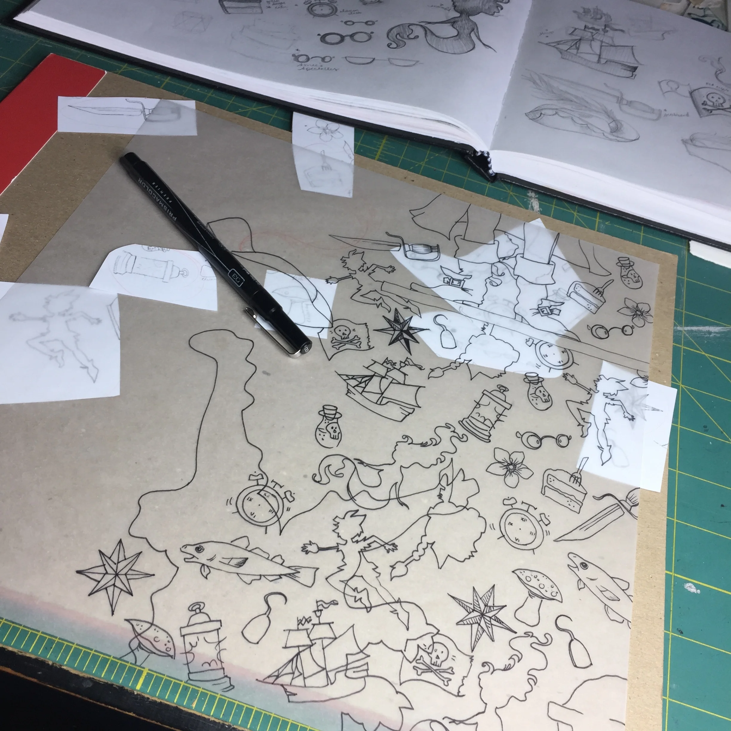 ... and then fill in the background tracing them to keep them consistent!