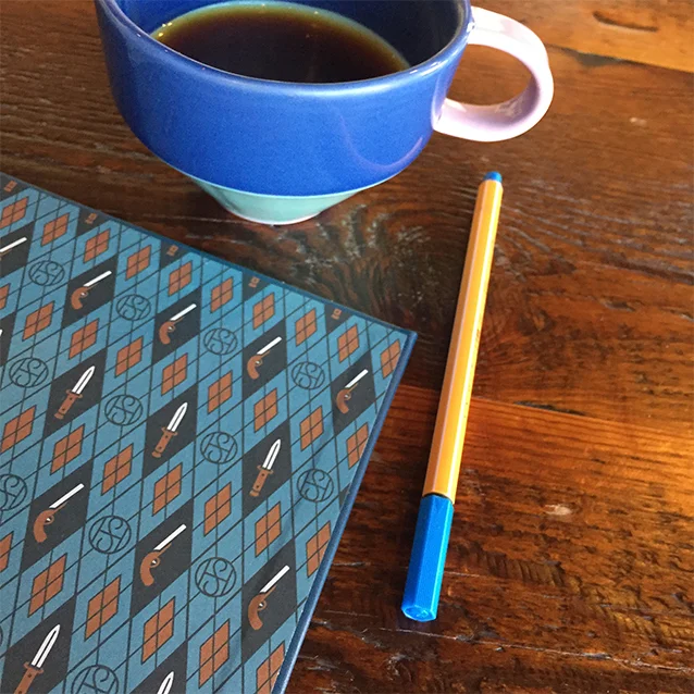 and sometimes i get to take my research books to the coffee shop and match my mug to my endpapers.