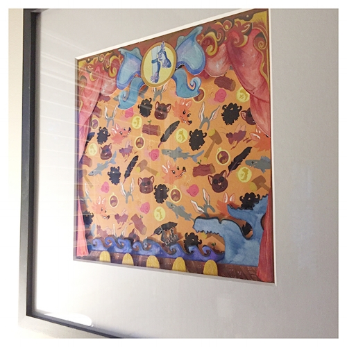 and here is the final pieces of the painting all framed together. it’s so beautiful in real life, i wish you were in my living room/studio to see it…!