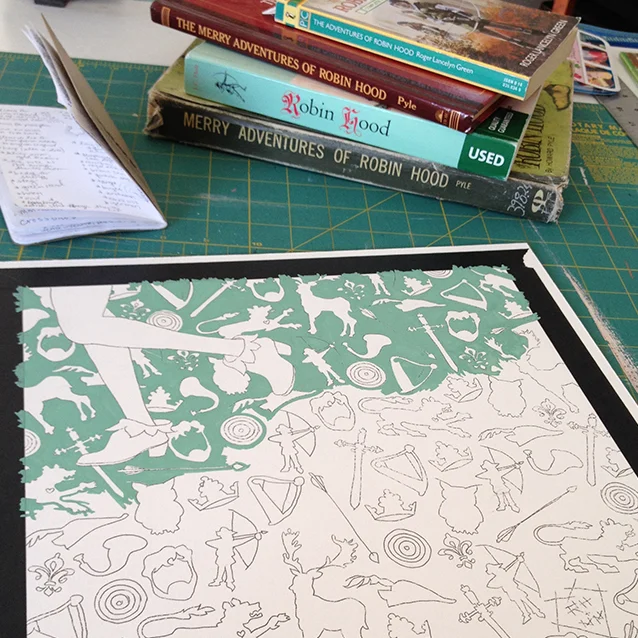 marian’s background green gouache paint colour is a little more mint than robin’s. but they still look smashing side-by-side.