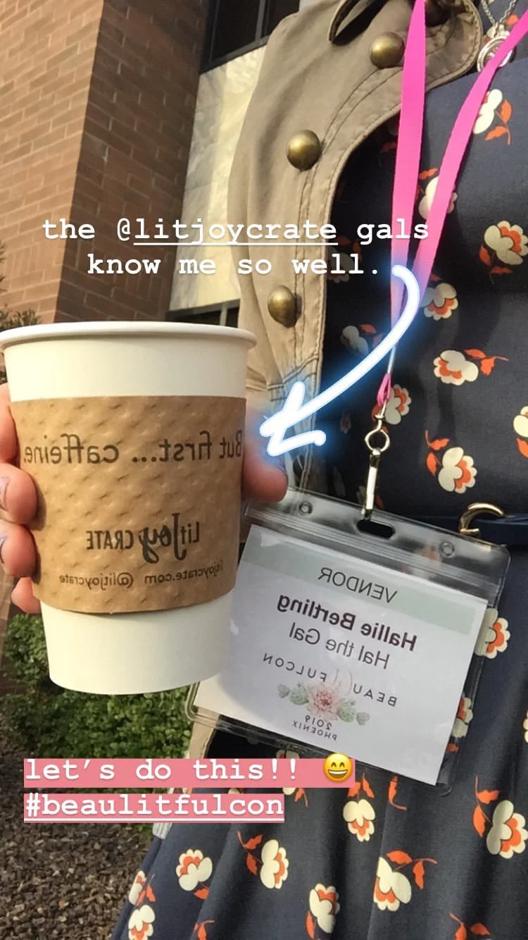another dream of my heart come true was meeting the ladies of litjoy crate . i’m a huge fan of their bookbox and all the things they love. and they happened to sponsor the coffee truck that day, and well, you know how i feel about coffee.