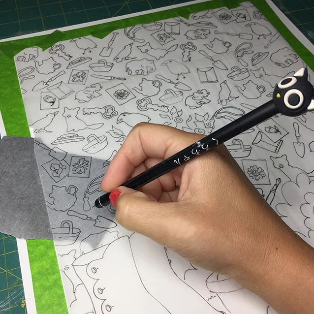 transfer the drawing.