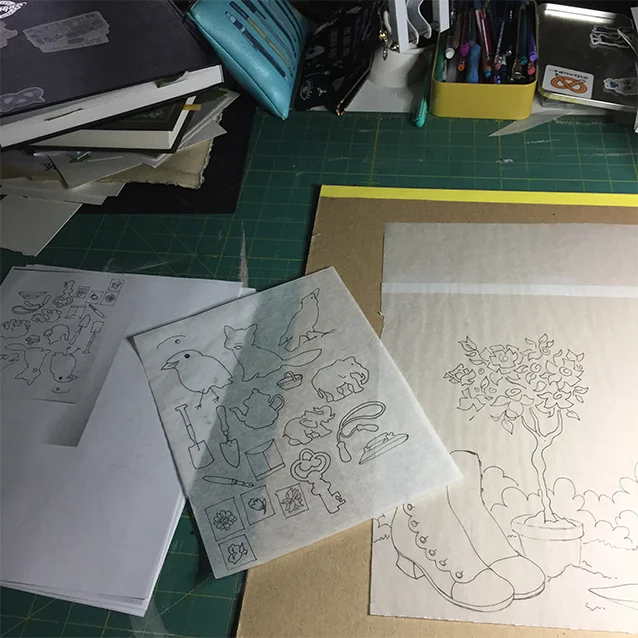 the pattern drawing.