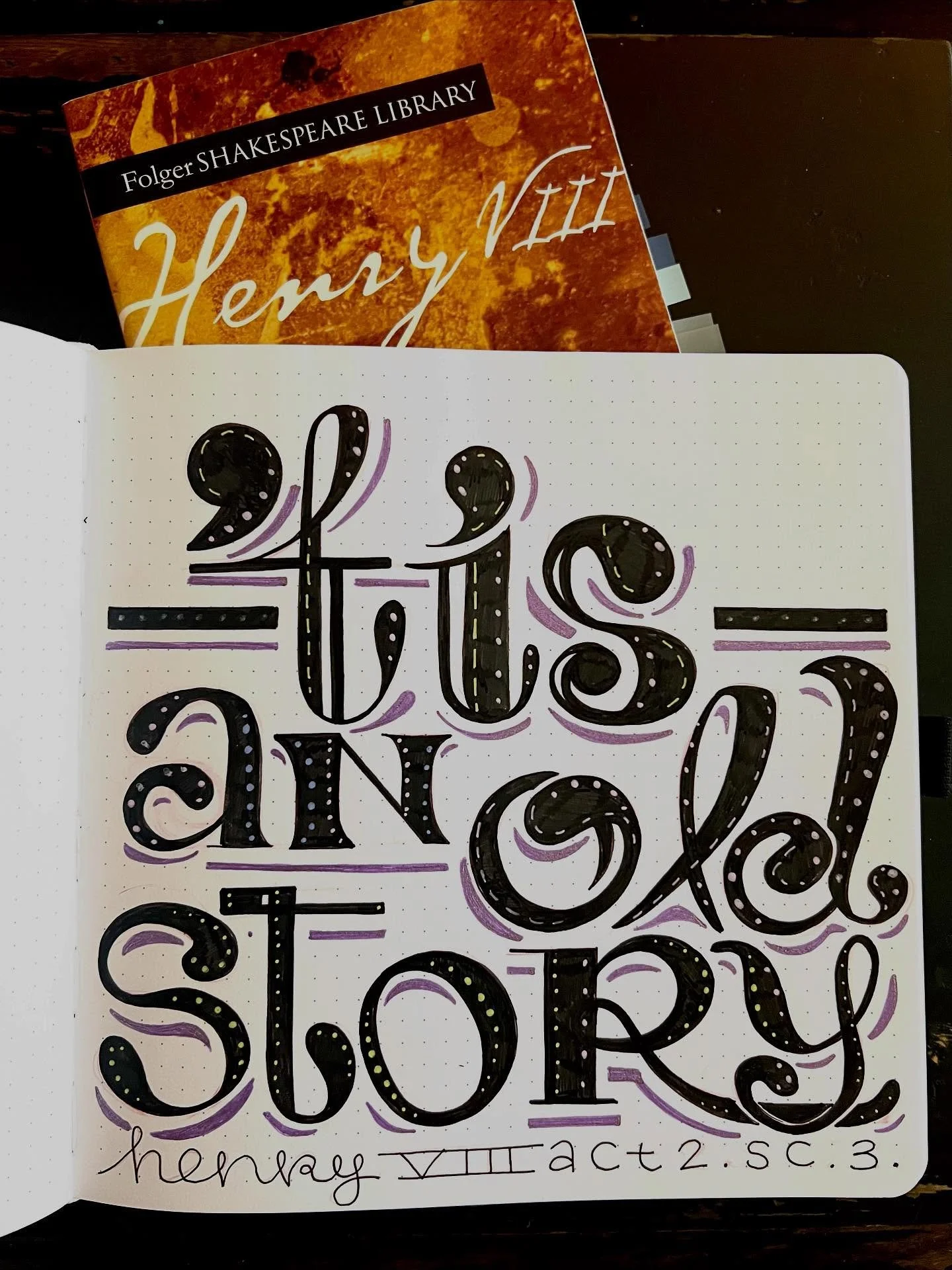 ✨🎭 &ldquo;&mdash;&lsquo;tis an old story&mdash;&ldquo; ~ old lady, HENRY VIII, act II, scene 3, line 109 🎭✨
📚
so new plan: 
we&rsquo;ll make it through HALF of shakespeare&rsquo;s collaborative canon this year.
so 8 plays to go in my #brushupyours