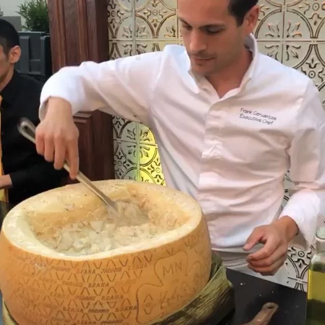 My favorite dish at this year&rsquo;s #vegasuncorkd Grand Tasting was the gnocchi with #truffle cream sauce topped with freshly shaved truffles. Before plating, chef swirls the hot #gnocchi in a wheel of Parmesan for extra #umami goodness. #delicious