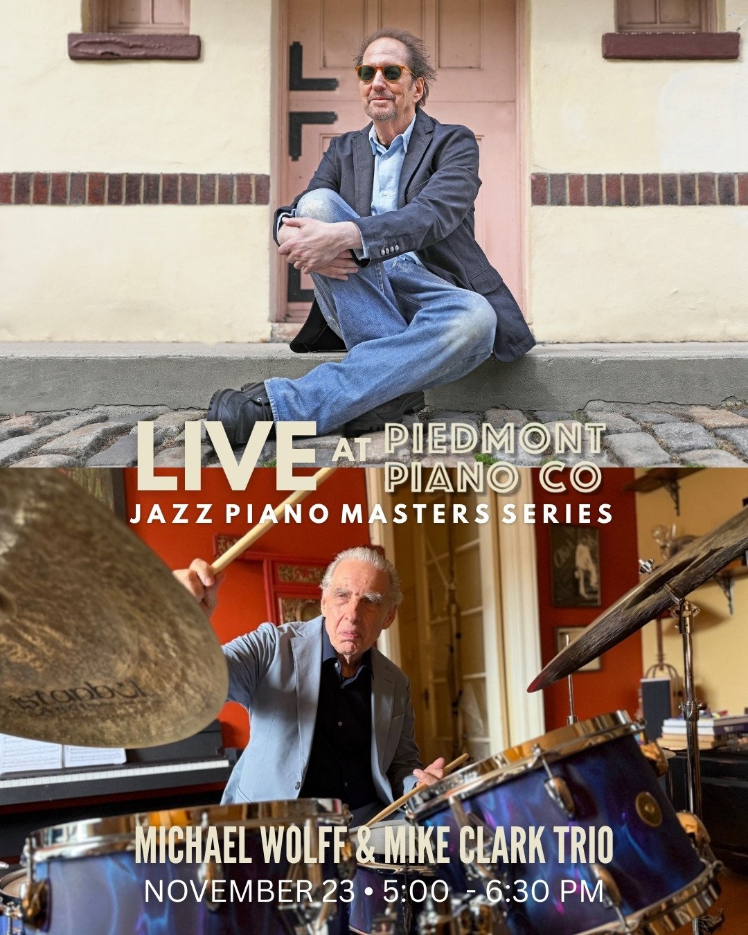 THIS SUNDAY 🎶 JAZZ PIANO MASTERS SERIES⁠
Michael Wolff &amp; Mike Clark Trio⁠
November 23, 2025 | 5:00 PM &ndash; 6:30 PM⁠
⁠
Pianist Michael Wolff and drummer Mike Clark first connected in the &rsquo;70s in San Francisco, forming a musical and perso