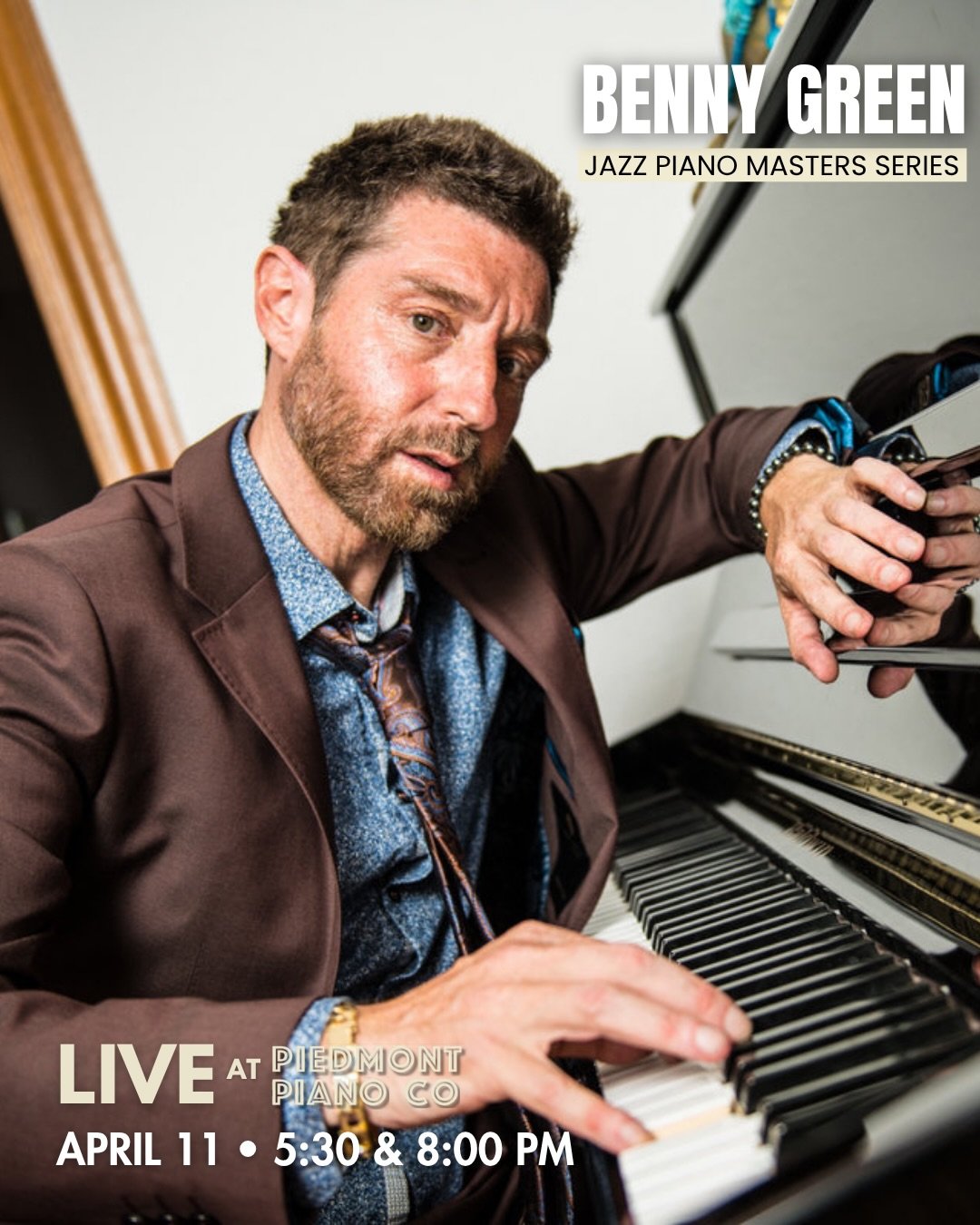 TONIGHT 🎶 Benny Green | Jazz Masters Series
Saturday, April 11, 2026 | 5:30 PM &amp; 8:00 PM

Hard bop pianist Benny Green &ndash; who has played with Art Blakey and the Jazz Messengers, the Freddie Hubbard Quintet, and the Ray Brown Trio &ndash; re
