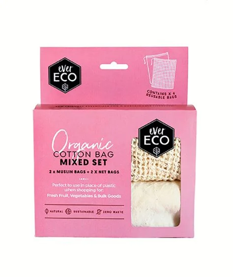 Ever Eco Organic Cotton Bag Mixed Set - 4 pack