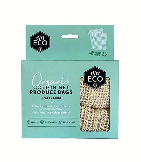 Ever Eco Organic Cotton Net Produce Bags - 4 Pack