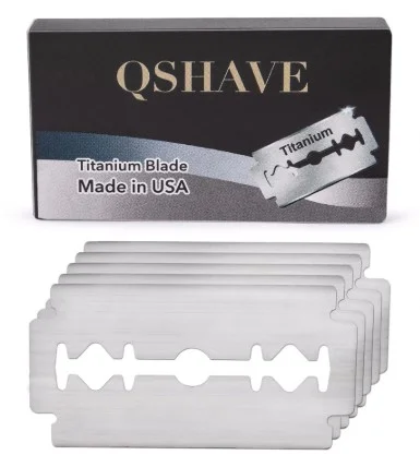 QSHAVE Chrome Double Edge Safety Razor Blades - 10 pack