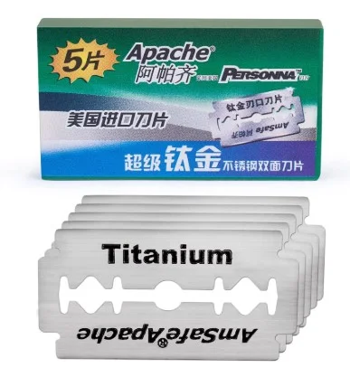 APACHE Chrome Double Edge Safety Razor Blades - 10 pack