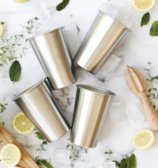 Ever Eco Stainless Steel Drinking Cups 4 x 500ml