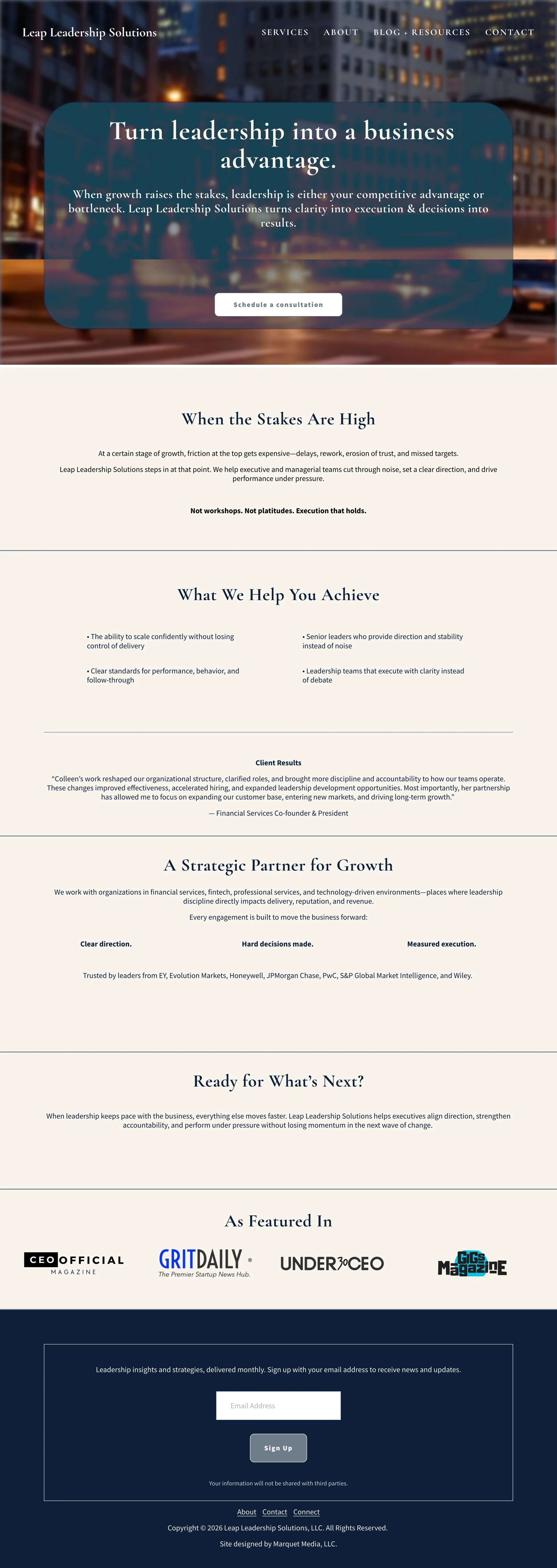 Case Study: Colleen Capel — Building Executive Presence from the Ground Up