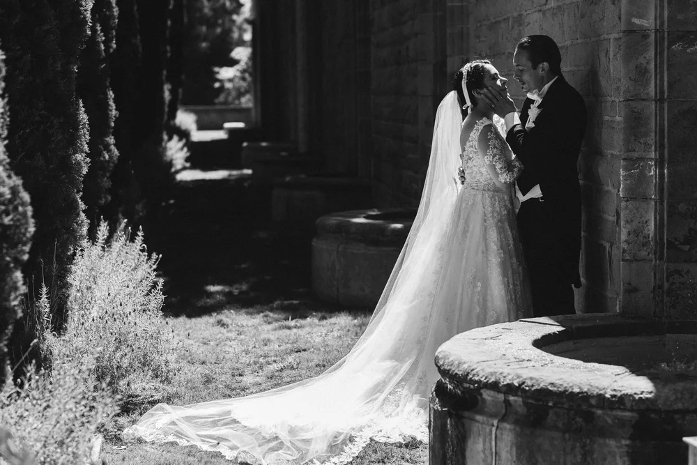 Los Angeles elopement couple photographed alone on a quiet estate lawn