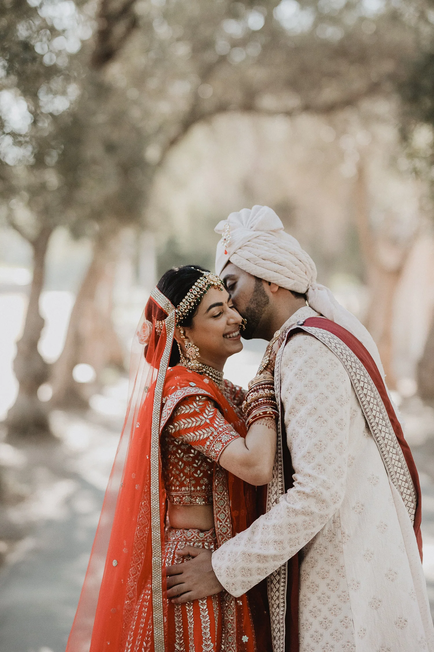 Bride and groom at The Landmark Mission Hills Indian wedding — baraat day coverage