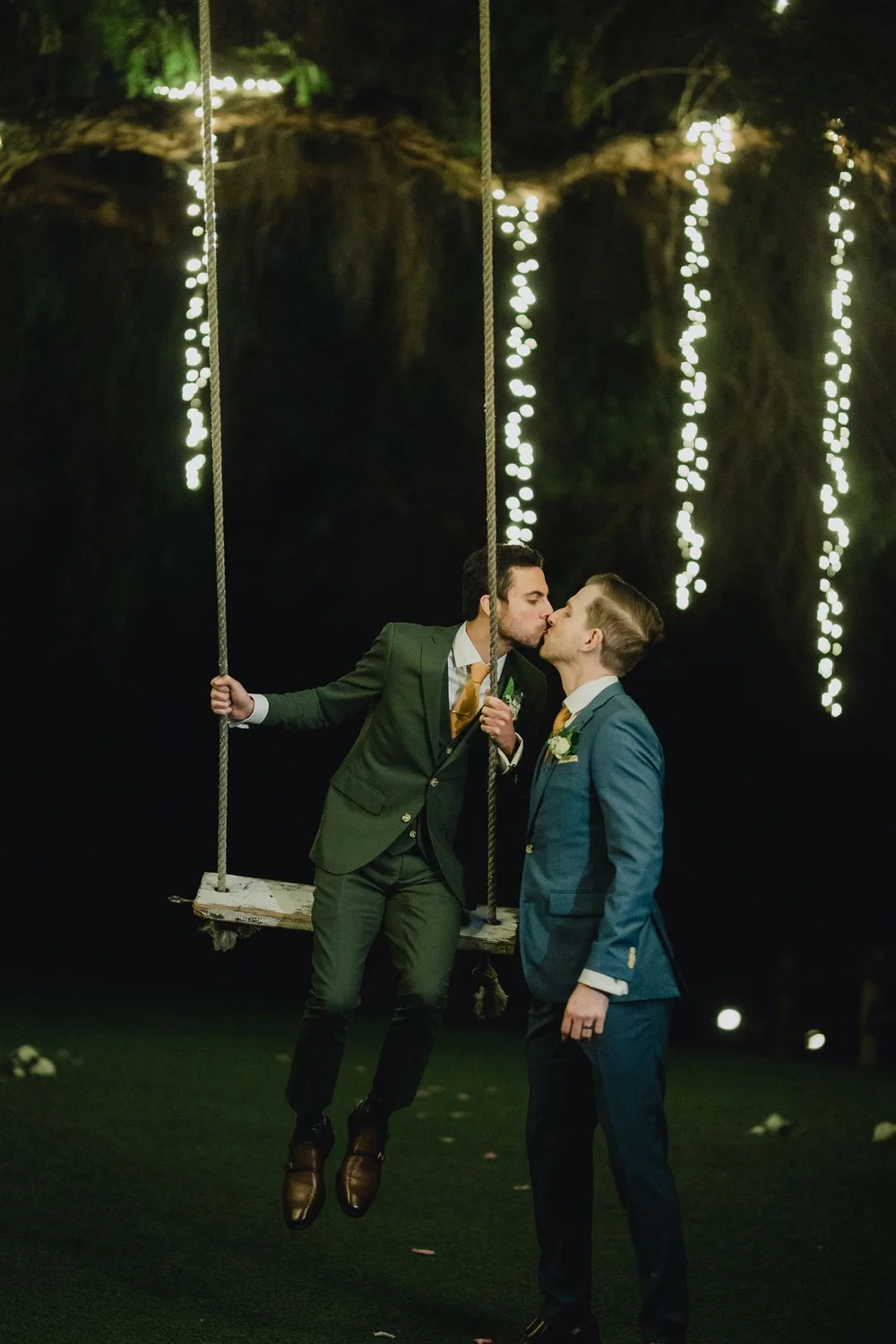 On the swing, once the lights came on