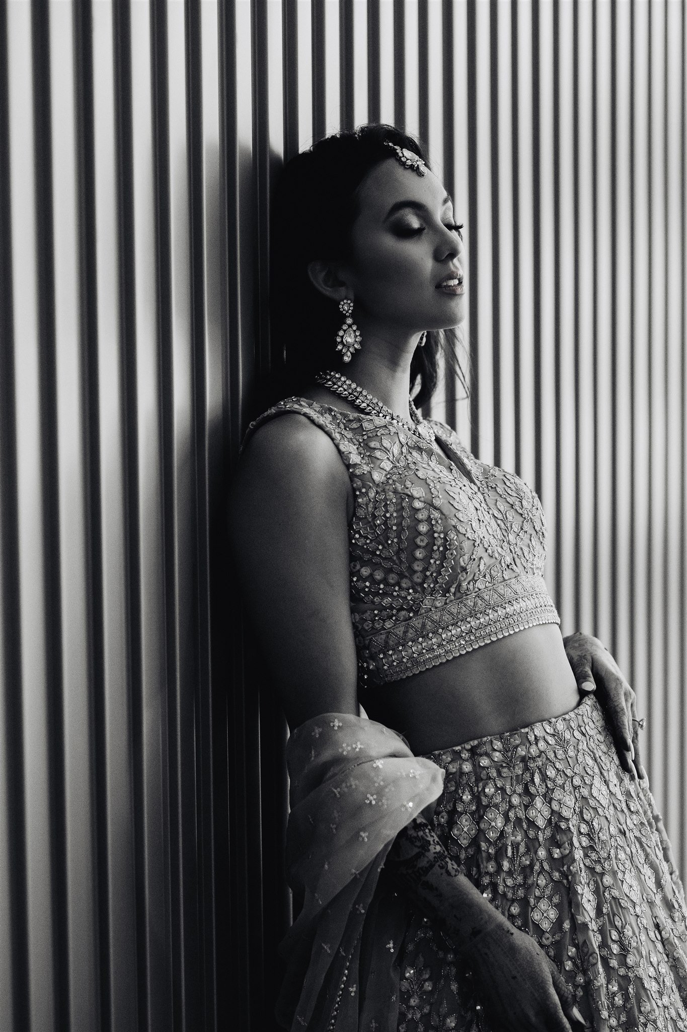 Black and White Bride Portrait