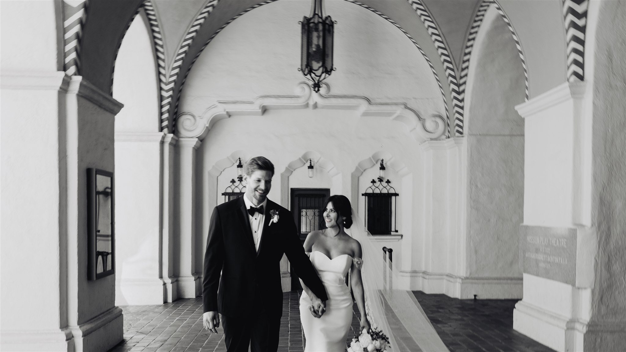 Bride &amp; Groom Wedding Portrait by Lulan Studio at Grapevine Arbor Black and White photo