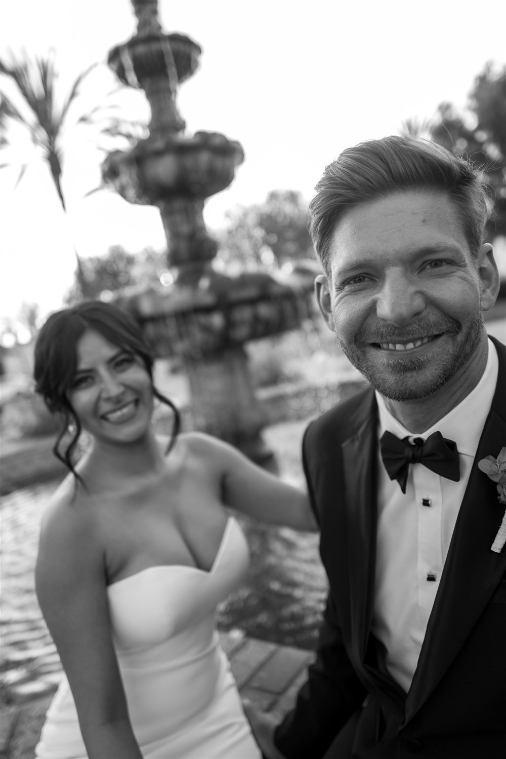 Bride &amp; Groom Wedding Portrait by Lulan Studio at Grapevine Arbor Black and White photo