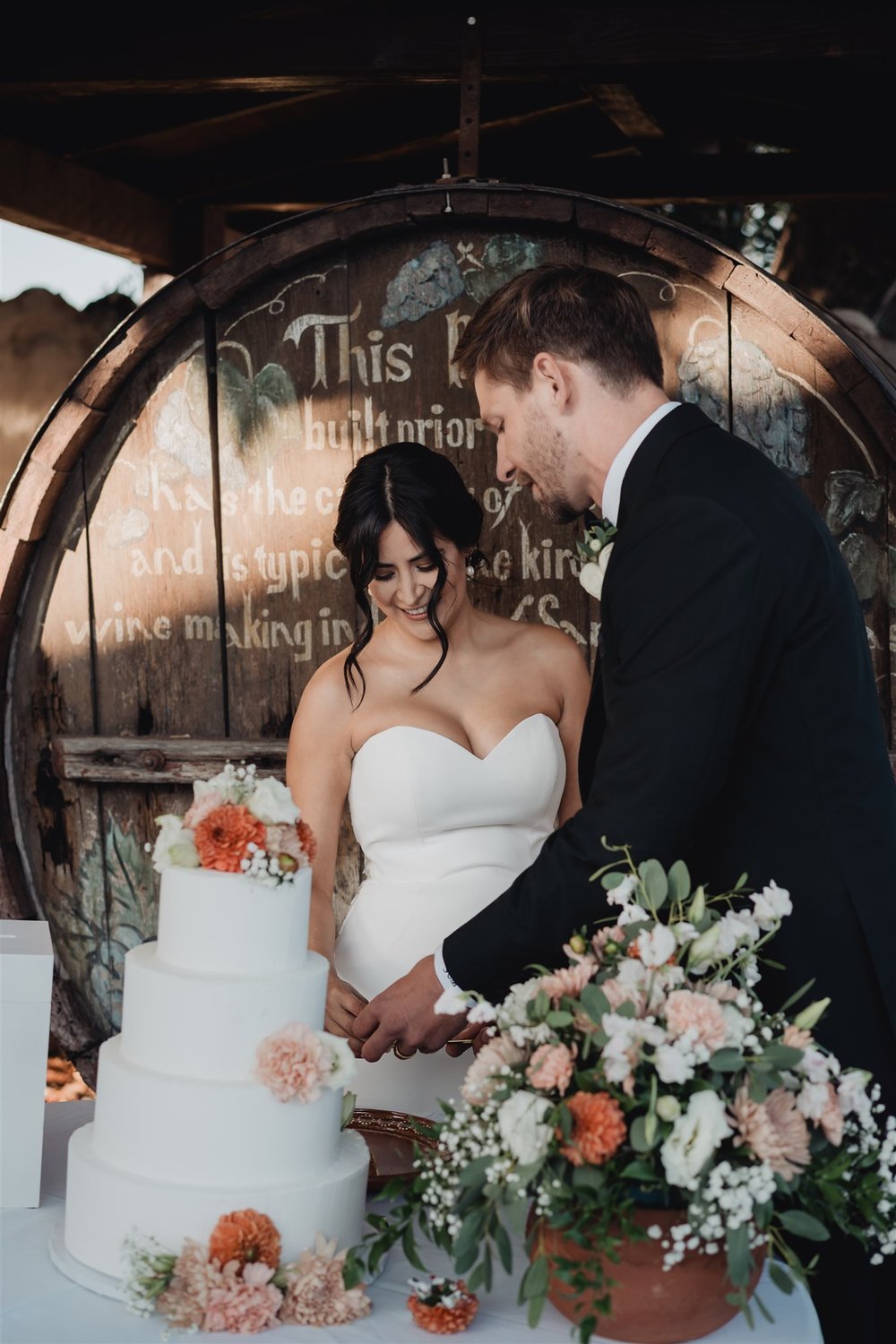 Wedding Reception Bride and Groom Cake Cutting