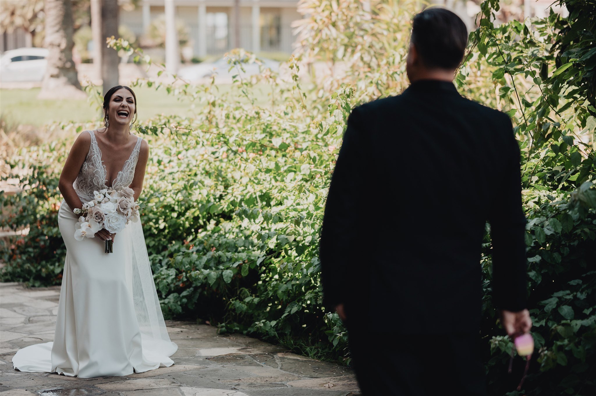 First Look Moment between Bride &amp; Groom photo by Lulan Studio