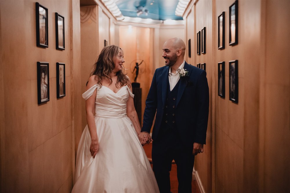 Bride and Groom Wedding Portrait at the Oviatt Penthouse, taken by Lulan Studio