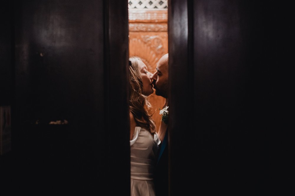 Bride and Groom Wedding Portrait at the Oviatt Penthouse, taken by Lulan Studio