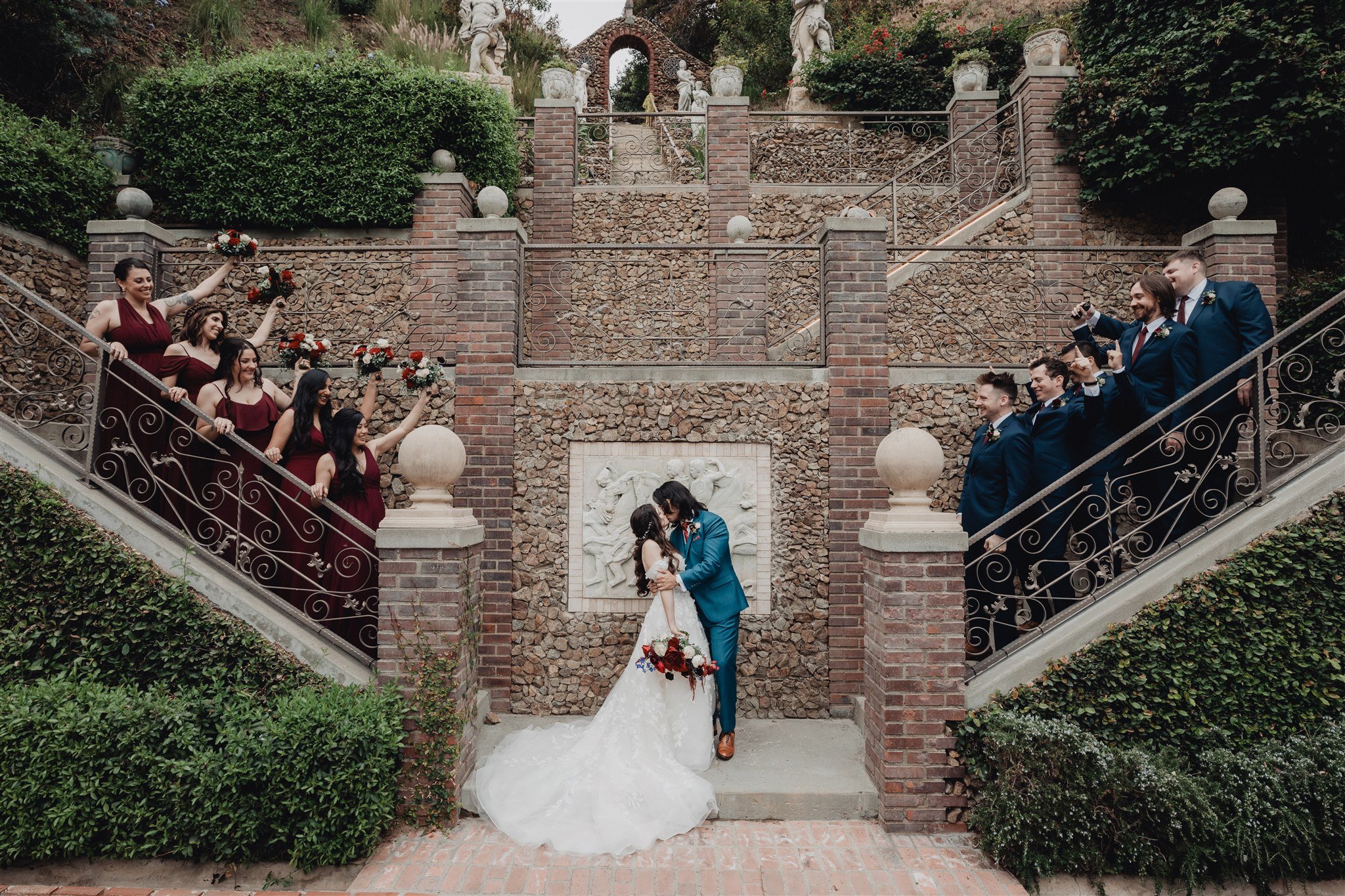 Bride &amp; Groom with Wedding Party