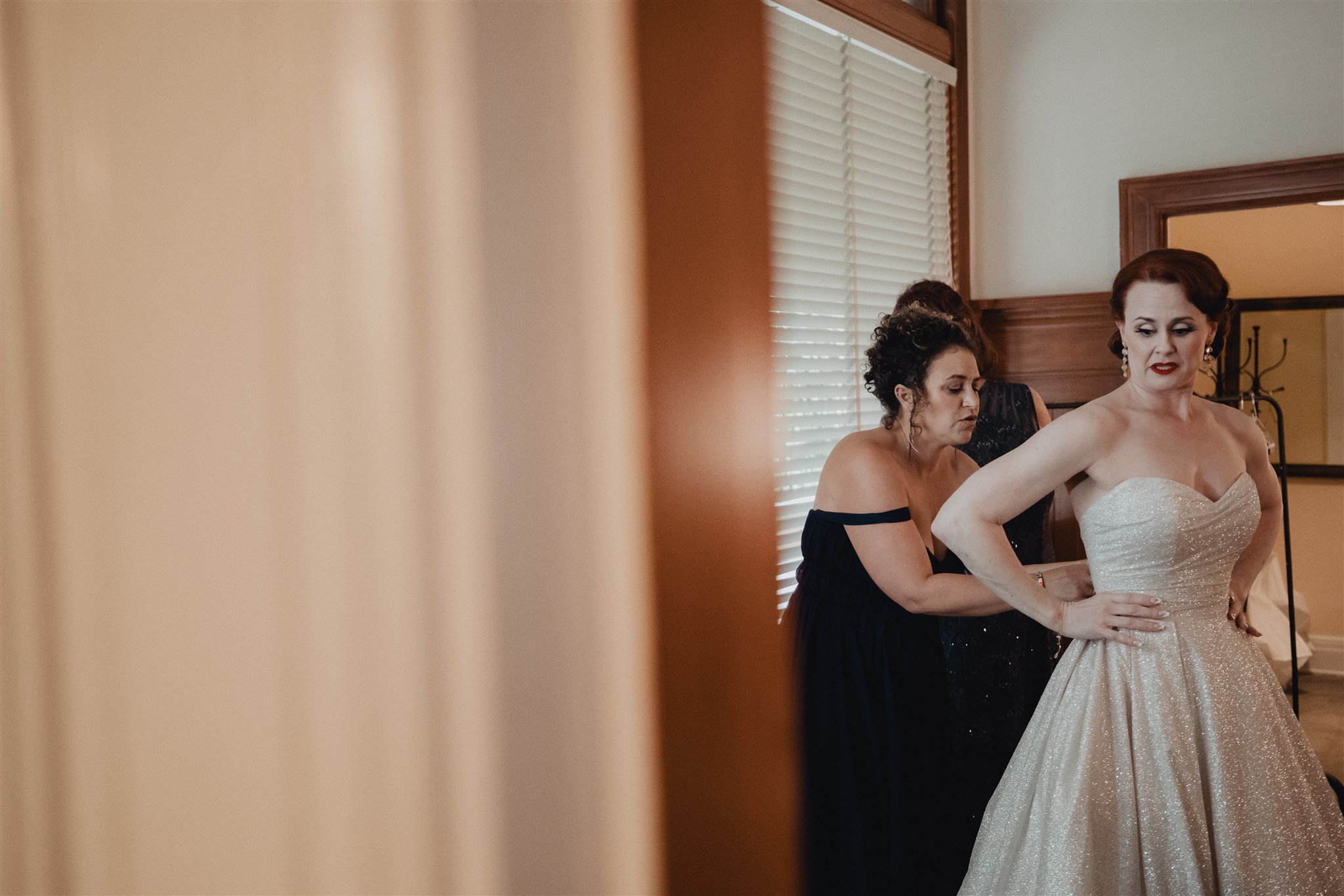 Bride getting ready at Castle Green