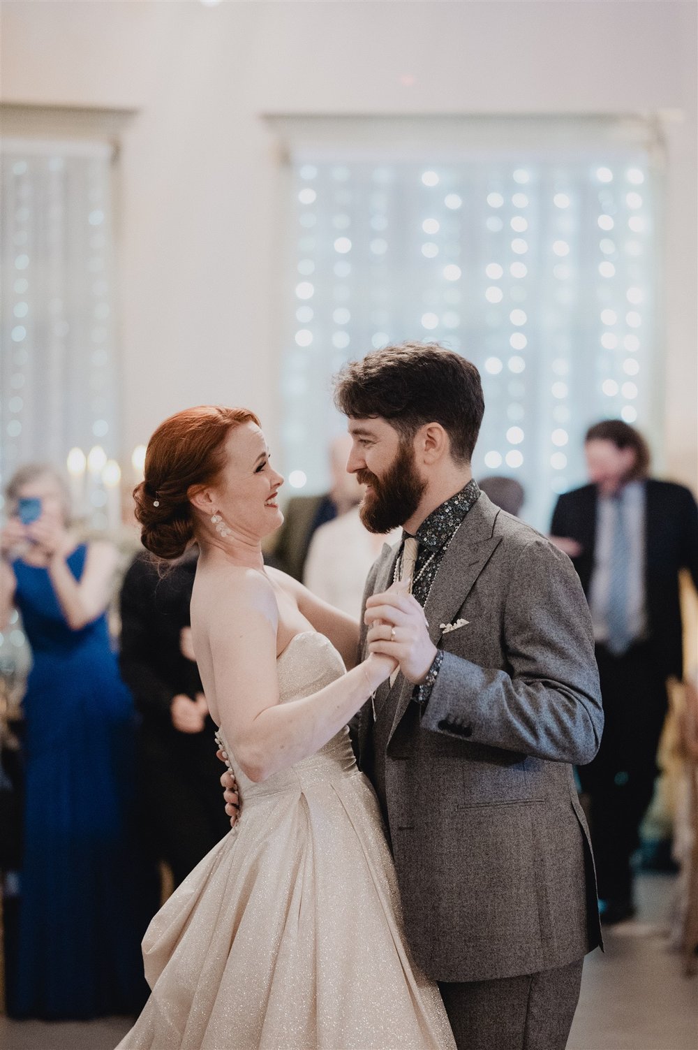 Bride and Groom Dancing at Wedding Reception in Castle Green taken by Lulan Studio