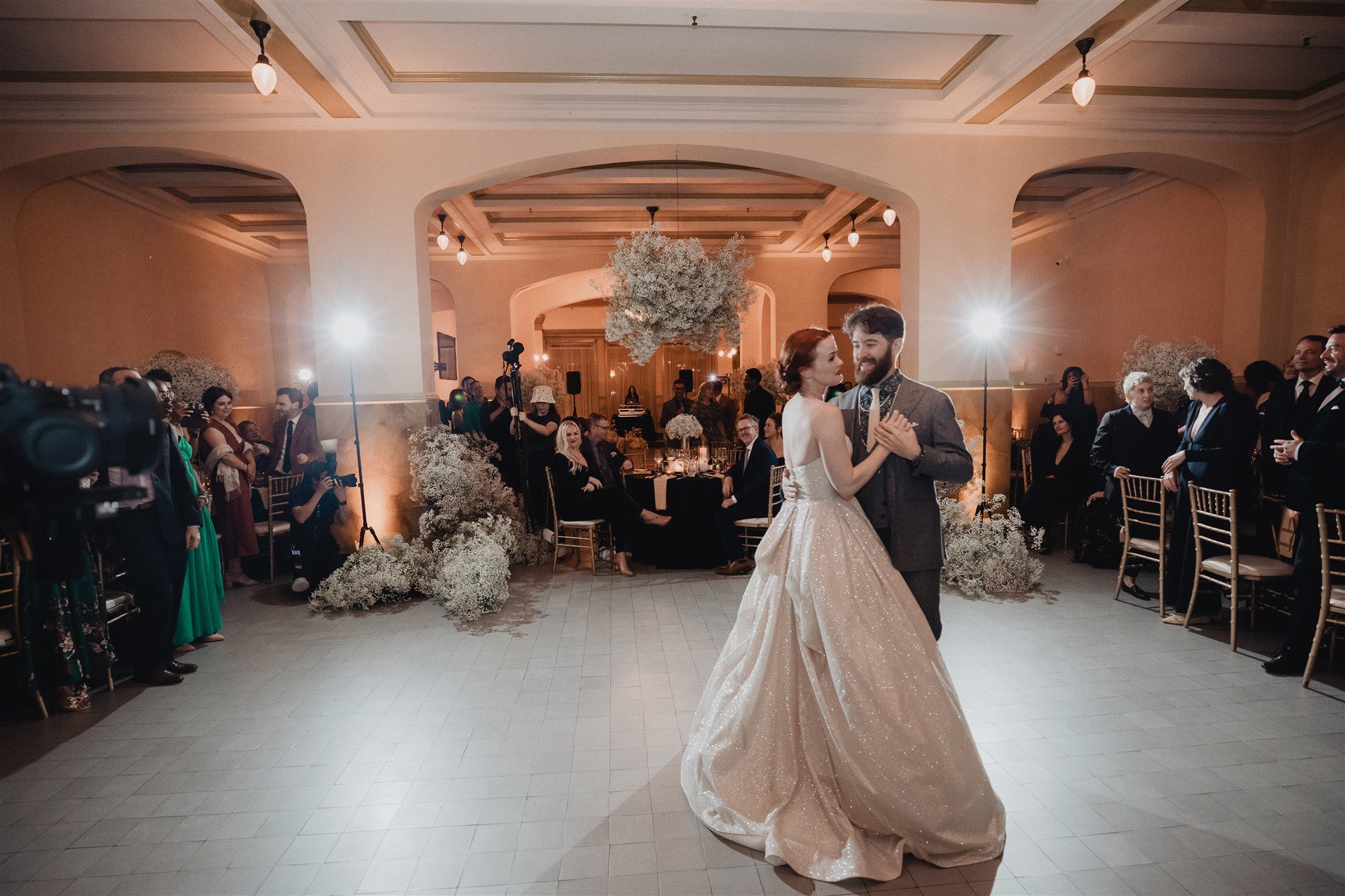 Bride and Groom Dancing at Wedding Reception in Castle Green taken by Lulan Studio