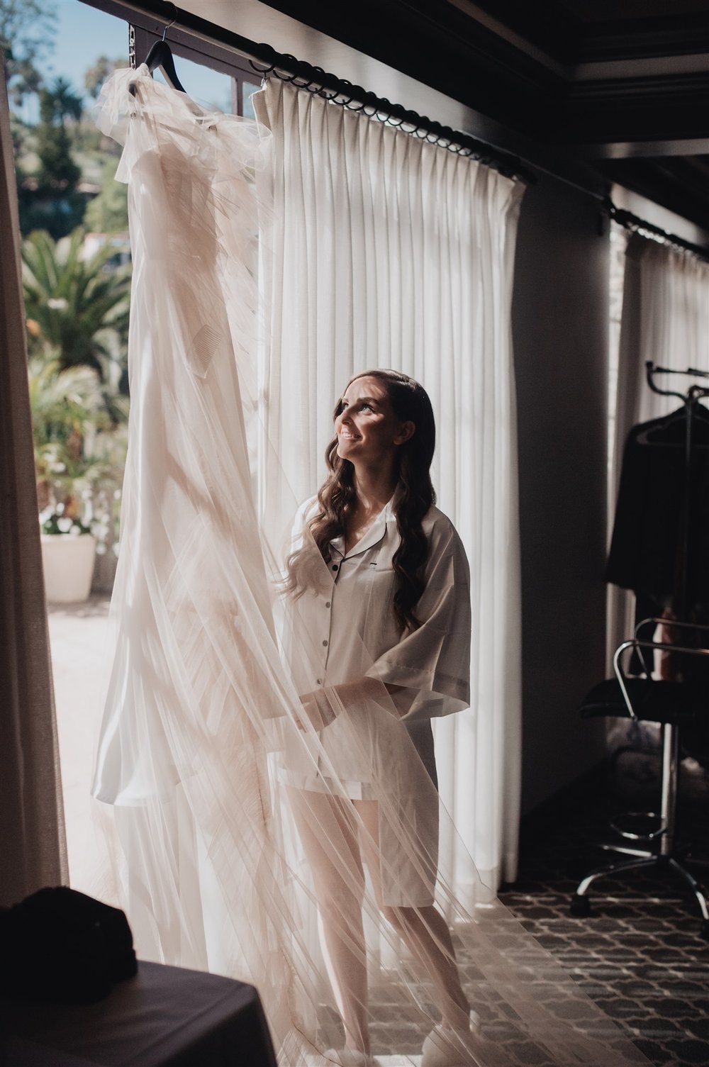 Bride Getting Ready at Bel Air Bay Club taken by Lulan Studio