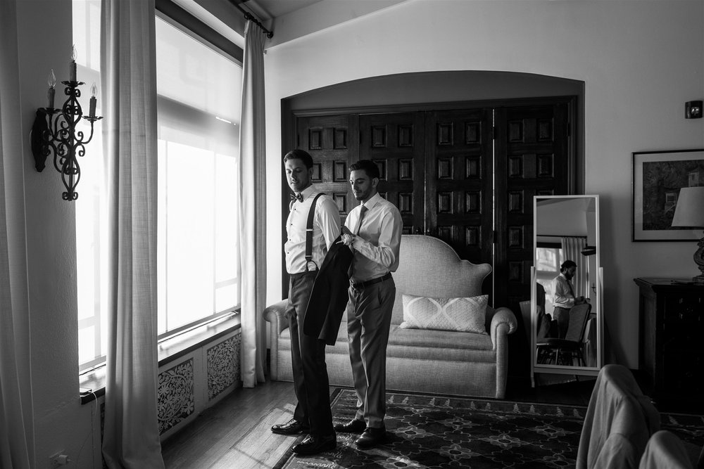 Groom Getting Ready at Bel Air Bay Club taken by Lulan Studio