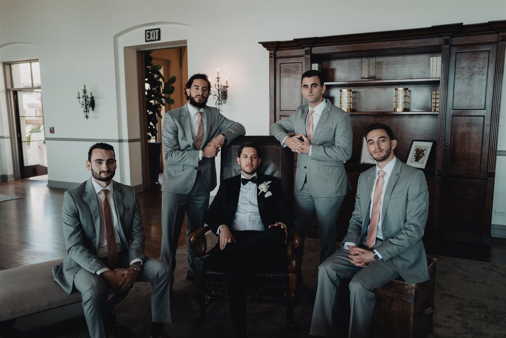 Groom and Groomsmen at Bel Air Bay Club taken by Lulan Studio