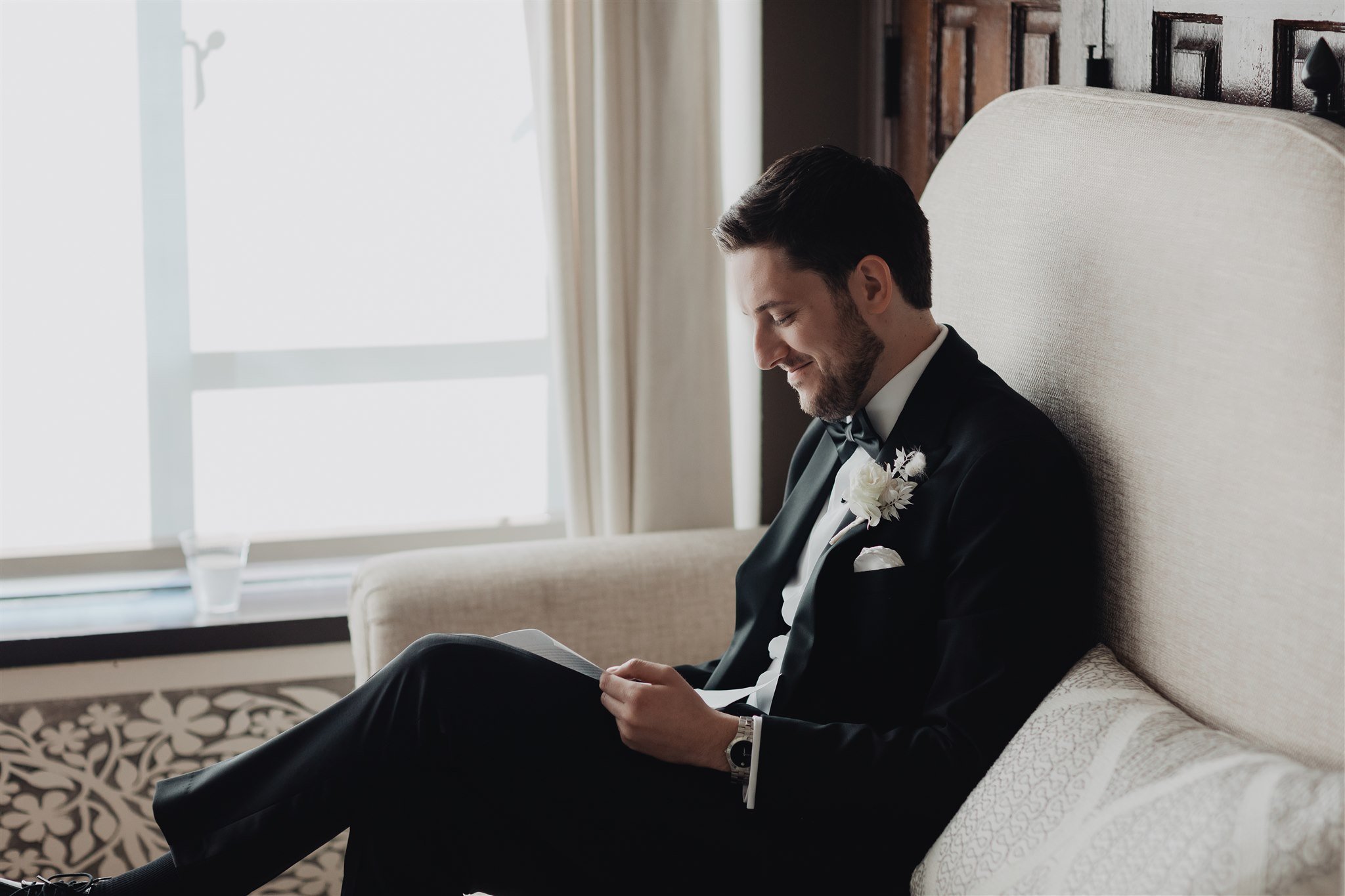 Groom Wedding Portrait at Bel Air Bay Club taken by Lulan Studio