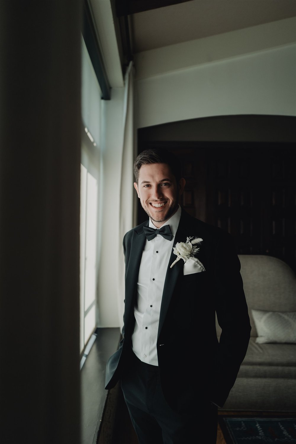 Groom Wedding Portrait at Bel Air Bay Club taken by Lulan Studio